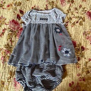 Carters blue & white stripes, dress & panties, cotton, size 3 mo  $25
